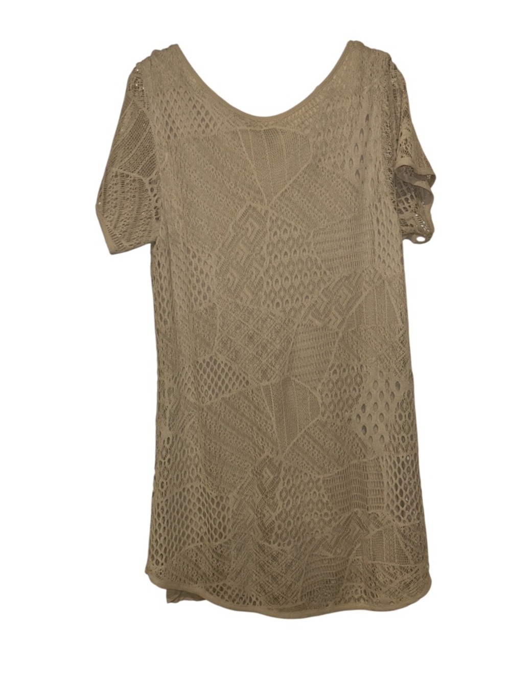 Ecoté Urban Outfitters Crochet Lace Shift Dress Large Beige Boho Festival Beach